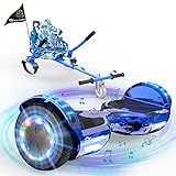 EVERCROSS XP9 Hoverboards avec Siège 6,5'', Overboard avec Hoverkart pour Enfant, Hoverboards avec Musique bluetooth et Lumières LED, 4 AH batterie, Max 15 km/h, 7KG Overboard avec 5,6KG Overkart